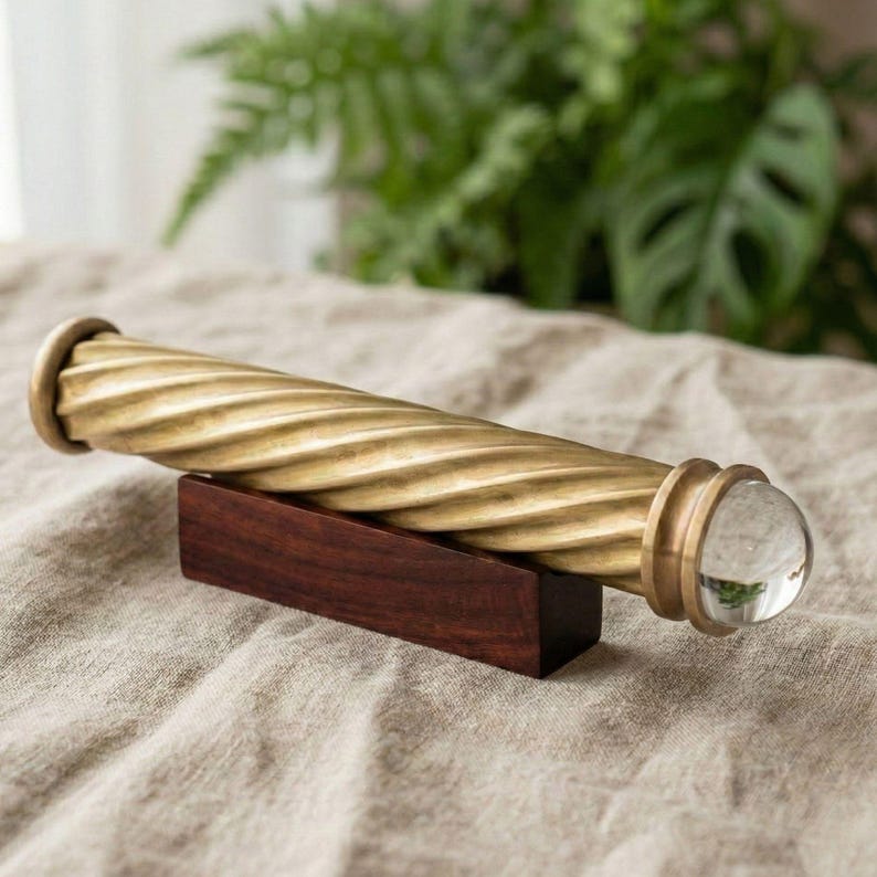 Brass Spiral Teleidoscope – Optical Marble Lens Kaleidoscope, Artisan Crafted Gift image 4