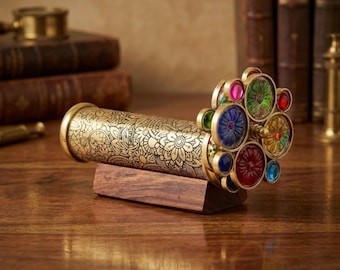 Brass Kaleidoscope "Floral Garden Brass Wheels" - A meaningful gift for Birthday, Anniversary and Christmas