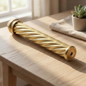 Brass Spiral Teleidoscope – Optical Marble Lens Kaleidoscope, Artisan Crafted Gift image 5