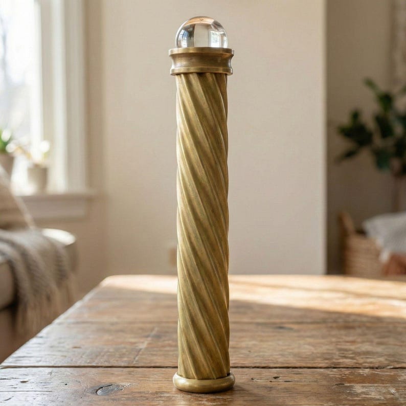Brass Spiral Teleidoscope – Optical Marble Lens Kaleidoscope, Artisan Crafted Gift image 3