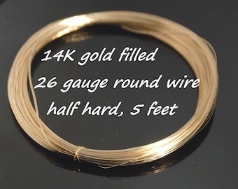 May include: A coil of 14K gold filled 26 gauge round wire, half hard, 5 feet long.