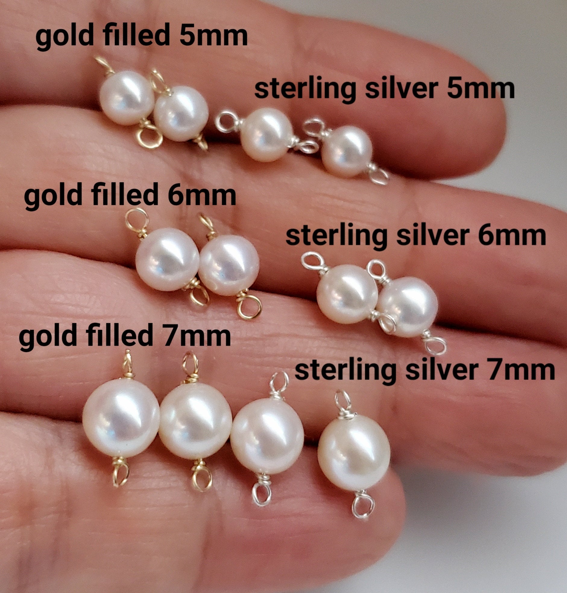 925 Silver detachable screw bead head pin Pearl Necklace Connector
