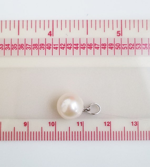Pearl Pendant Pearl Charm Sterling Silver 18kt Gold Perfect Round Freshwater Pearls AAA Quality Natural White Color 9-9.5mm Blemish Free
