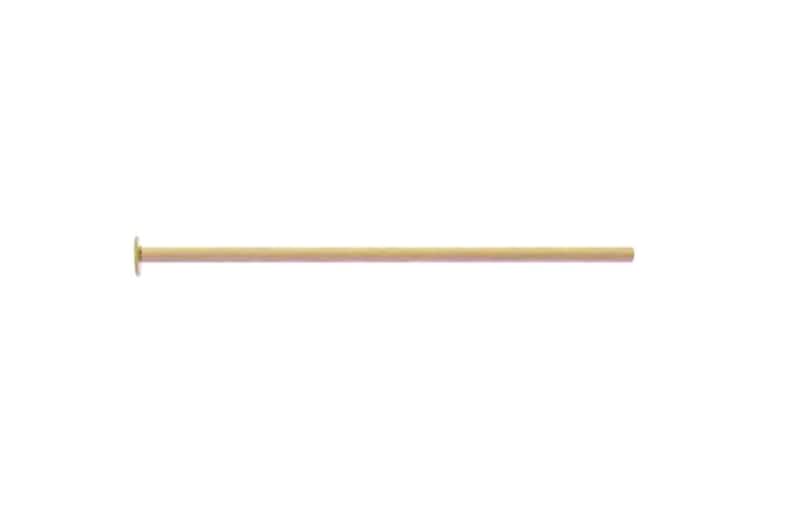 50 pcs: 14K gold filled head pin, flat cupped head, 1.5 inch lon 50 pcs: 14K gold filled head pin, flat cupped head, 1.5 inch lon