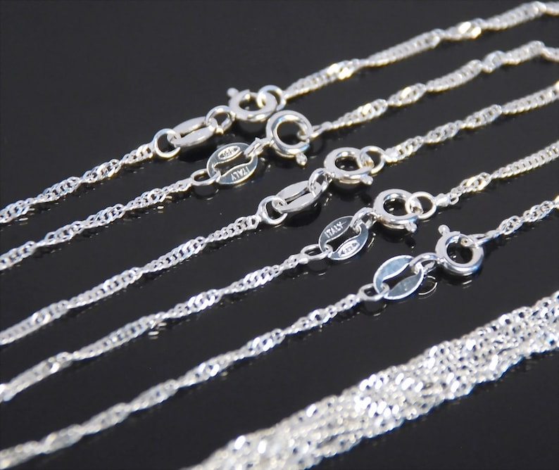 1 Piece Finished Sterling Silver Necklace Chain 16 Inches Etsy