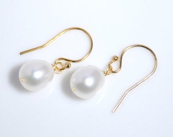 Grade AA-AAA freshwater pearl 14K gold filled earrings