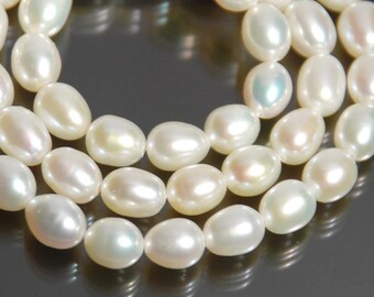 6-7mm White Potato Freshwater Pearl Strands,15.5 inch PLF8245 about 65 beads,0.6mm hole