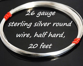 May include: A coil of 26 gauge sterling silver round wire, half hard, 20 feet long.