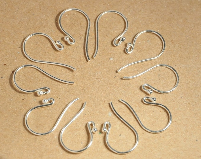 Sold 925 Sterlng Slver Ball End Earwre Hook Earrng Fndngs 5pars