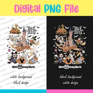 Mickey and Friends Halloween PNG: Trick or Treat Digital Image (Digital Download)