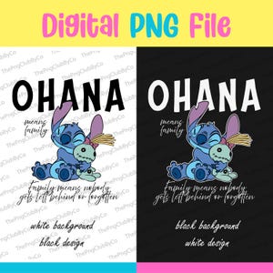 Ohana Disney Stitch Digital Image, Stitch Png, Disney Stitch Ohana Png, Hawai Png, Ohana Means Family Png, Stitch Family Digital Png Files