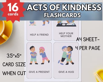 Tarjetas de bondad para niños / 16 tarjetas didácticas