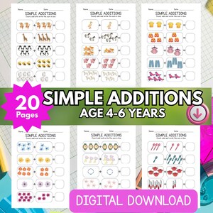 Simple Addition Worksheets for Kids | Math Printable PDF
