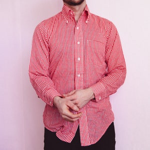 Vintage 1970s Mens Check Button Down Shirt Medium image 2