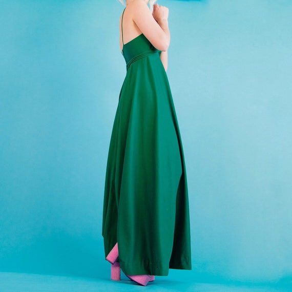 Vintage 70’s Emerald Green Maxi Dress XS - image 10