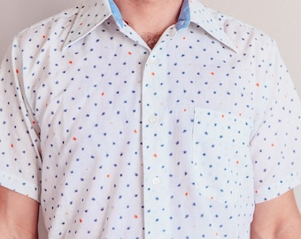 Vintage 1950 Herren Kurzarm Button Down Medium