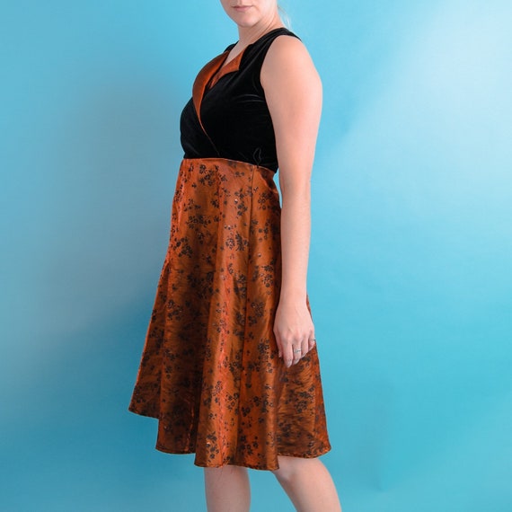 Vintage Y2K Velvet Iridescent Midi Dress XS - image 6