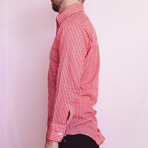 Vintage 1970s Mens Check Button Down Shirt Medium image 6