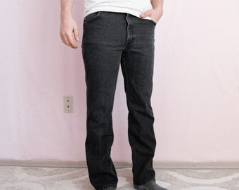 Vintage 80er Jahre Herren Rustler Schwarz Skinny Jeans 30 - 29
