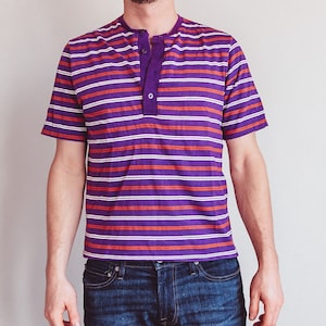 Vintage 90s Mens Striped Slim Fit Tee Medium image 1