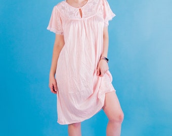 Vintage 80’s Babydoll Peach Nightie Small