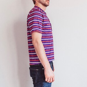 Vintage 90s Mens Striped Slim Fit Tee Medium image 4