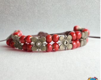 Handgemachte Keramikglasur-Armband - Vintage-Boho-Stil Damen Modeschmuck
