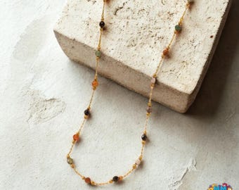 Bunte Perlenkette und Armband Set - Charm Choker Schmuck für Damen & Mädchen