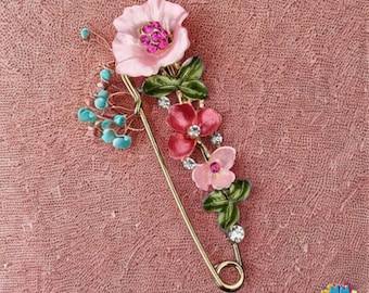 Strass Emaille Blumen Brosche Pin: Chic Revers Schmuck