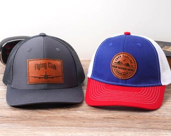 Gorra personalizada con parche para papá, regalo para papá primerizo, regalo para esposo, gorra de camionero, gorra con parche de cuero, gorra personalizada, regalo para papá primerizo, regalo de cumpleaños para papá