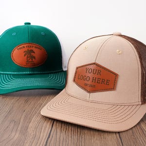Chapéus de couro personalizados, chapéus de pai, chapéus de caminhoneiro, chapéus de couro, chapéus snapback, chapéus masculinos personalizados, eventos empresariais, lembrancinhas de festa