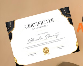 Editable Certificate of Appreciation Template| Printable Thank You Certificate for Volunteer & Employee Recognition| Instant Download