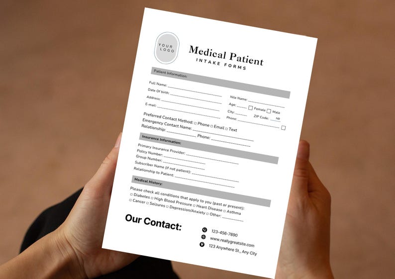 Printable Medical Client Intake Form| Fillable Intake Form Template ...