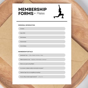 Pilates Client Intake Form: Editable Studio Questionnaire (PDF & Canva Template)