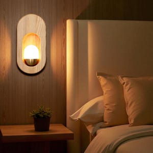 Handmade Wooden Wall Lamp: Natural Ambient Lighting