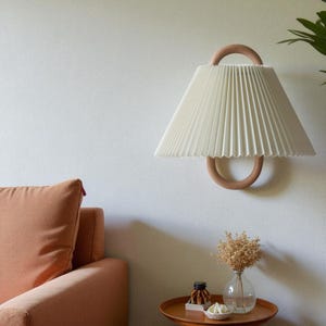 Handmade Wooden Wall Lamp: Plug-in Flush Mount Design