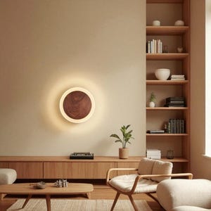 Modern Wooden LED Wall Lamp: Warm Ambient Lighting