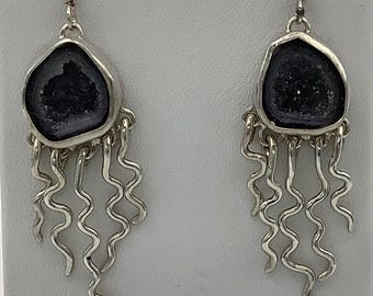 Amethyst druzy Jelly Fish Earrings