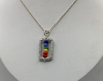 Seaglass Bead Sterling Silver Necklace (rare)