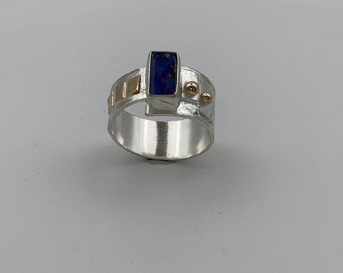 Australian Opal Silver and Gold Ring
