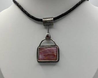 Coral and Garnet Sterling Silver Necklace