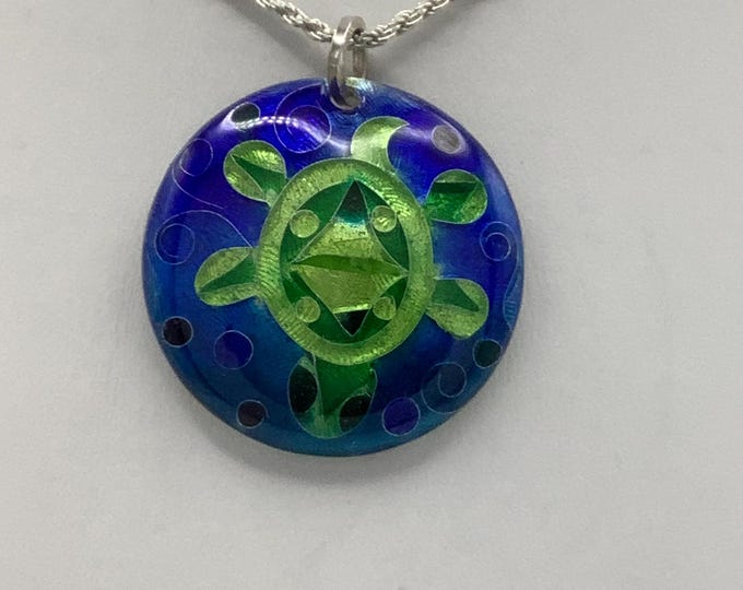Cloisonné Enamel Turtle Necklace