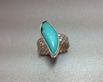 Sleeping Beauty turquoise and Sterling silver ring