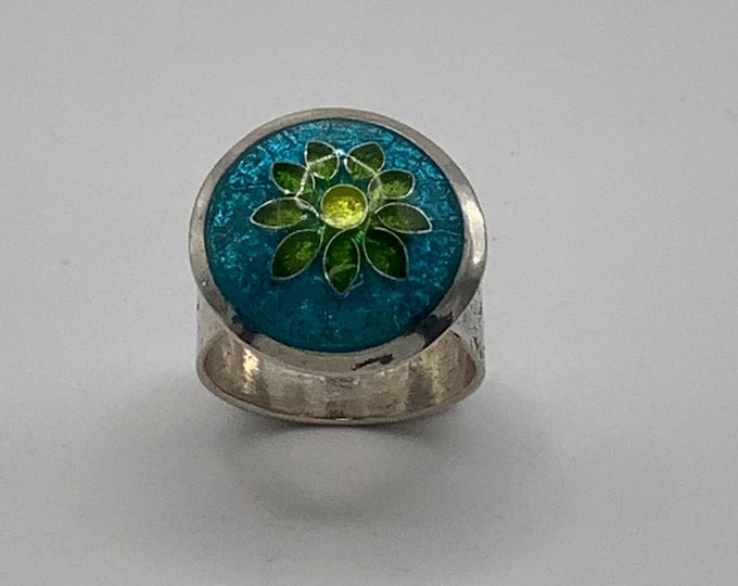 Flower Cloisonné Enamel Ring