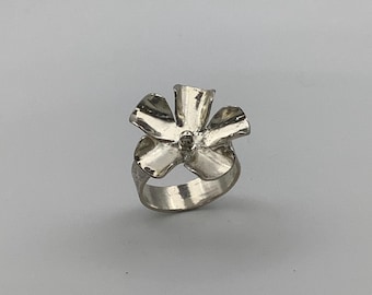 Sterling silver rose ring