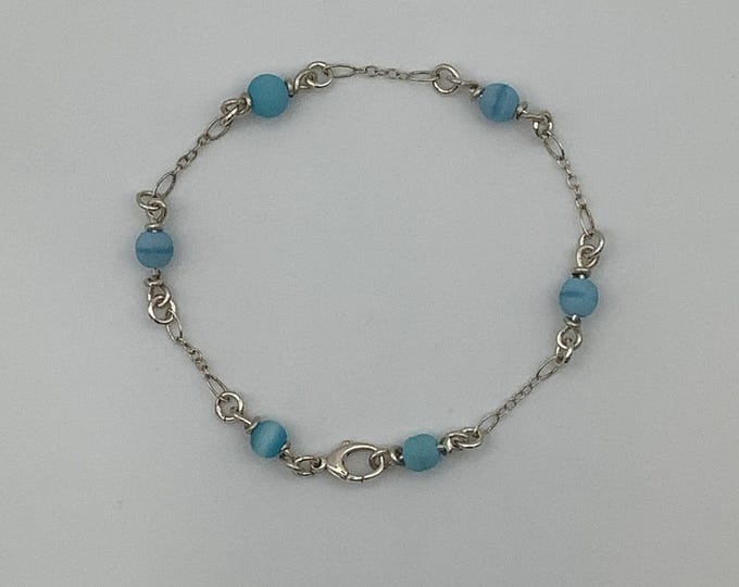 Greek Seaglass Bead Bracelet