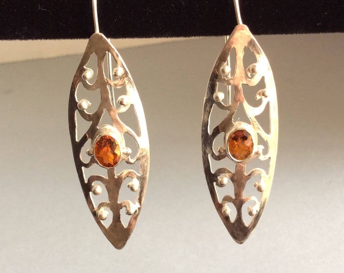 Boho Citrine Sterling silver earrings