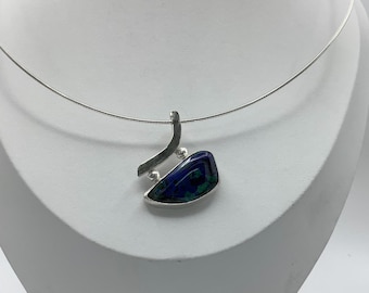 Azurite Silver Necklace