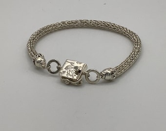 Fine silver Viking Knit Chain Bracelet