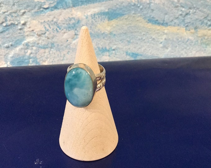 Larimar Oval Sterling Ring